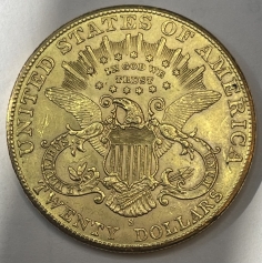 Золотая монета "ГОЛОВА СВОБОДЫ" ОРЕЛ 20 долларов, 1907г. США